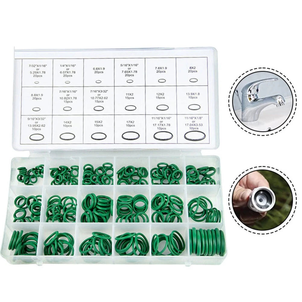 270pc Rubber O Rings Assortment for Automotive Air Conditioning (Universal)