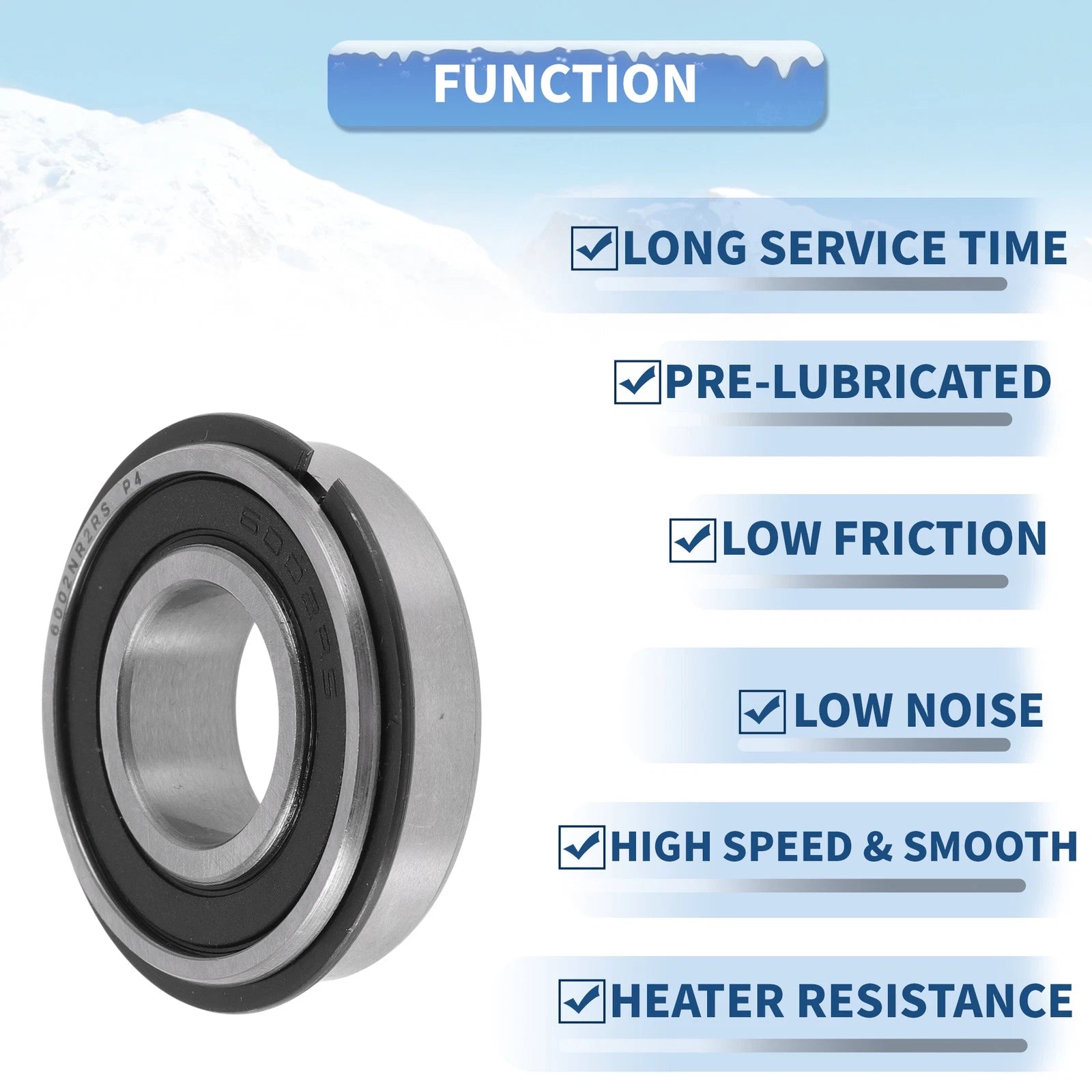 Deep Groove Ball Bearings 6002NR2RS for Various Applications (15x32x9mm)