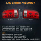 Tail Lights for GMC Sierra 1500 2500 3500 HD (2007-2013)