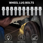 10 Pcs M14x1.5mm Ball Seat Wheel Lug Bolt 35mm Shank for Volkswagen Audi 