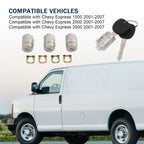 Door Lock Cylinders with Keys for Chevy GMC Express Savana (2001-2007)