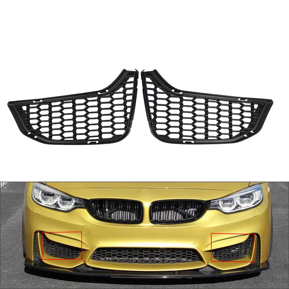 Pair Front Bumper Fog Light Grille for BMW M3 M4 F80 F82 F83 (2012–2018)