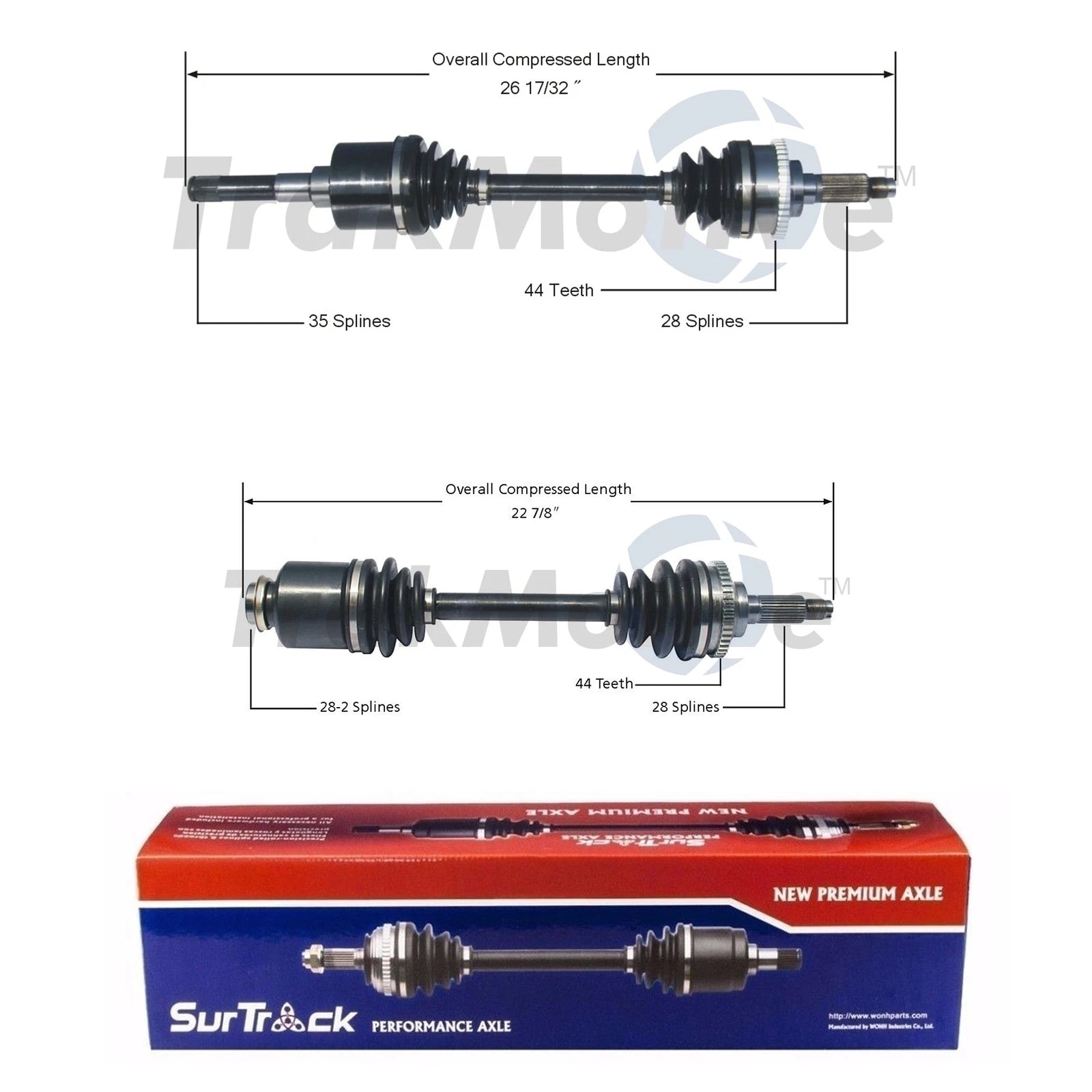 Set of 2 Front CV Axle Shafts for Mazda 626, MX-6, Ford Probe (1992–1997)