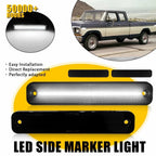 2X White Smoke LED Marker Side Light for Ford E-Series Econoline Van (1975–1991)
