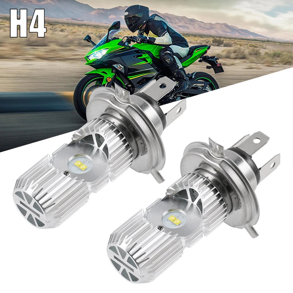 2X H4 9003 LED Headlight Bulb for Triumph Bonneville T100 (2001–2015) 6000K White
