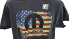 Mopar Emblem Black T Shirt with American Flag Background for Dodge (2008–2018)