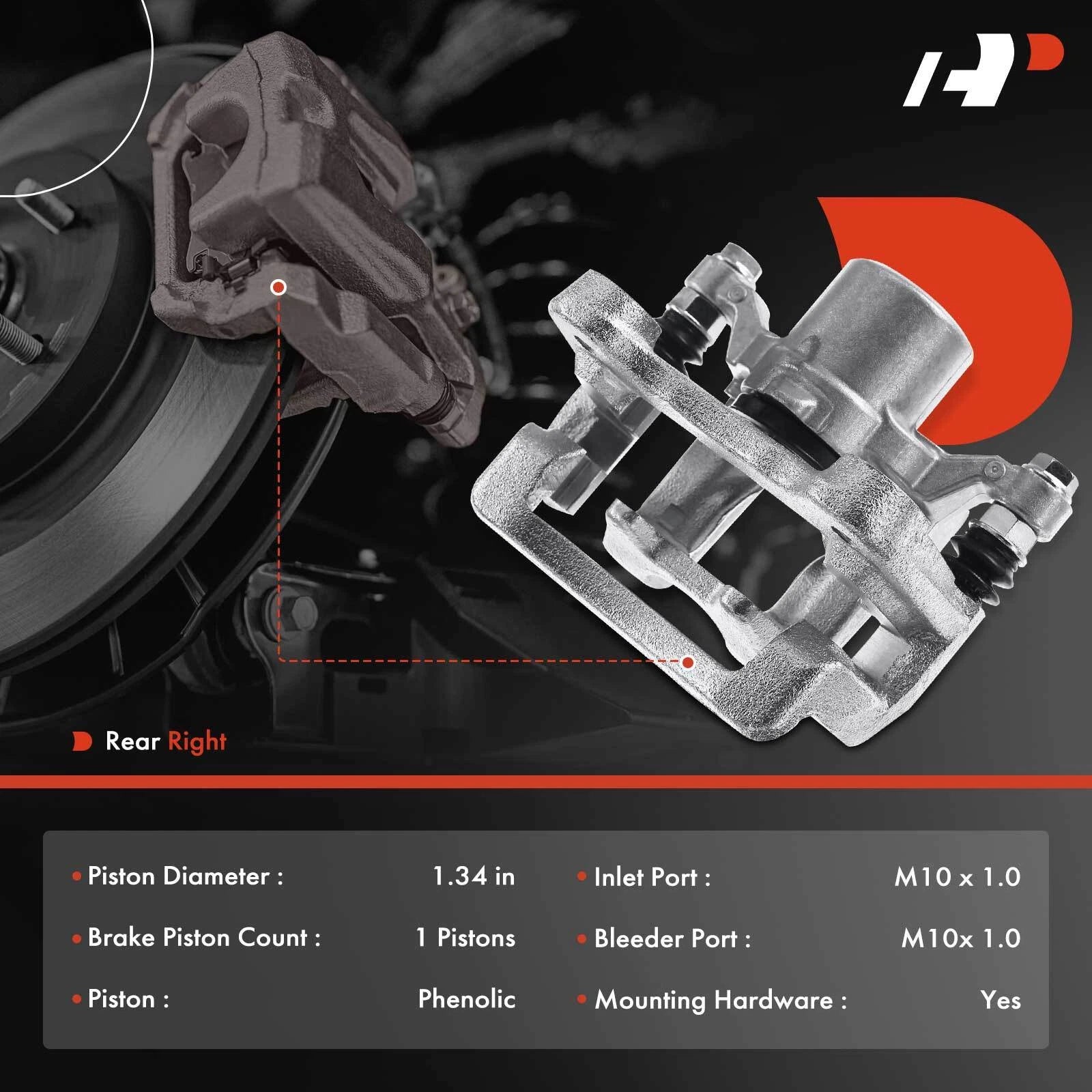 Rear Right Disc Brake Caliper w/Bracket for Hyundai Sonata Kia Optima (2011–2015)