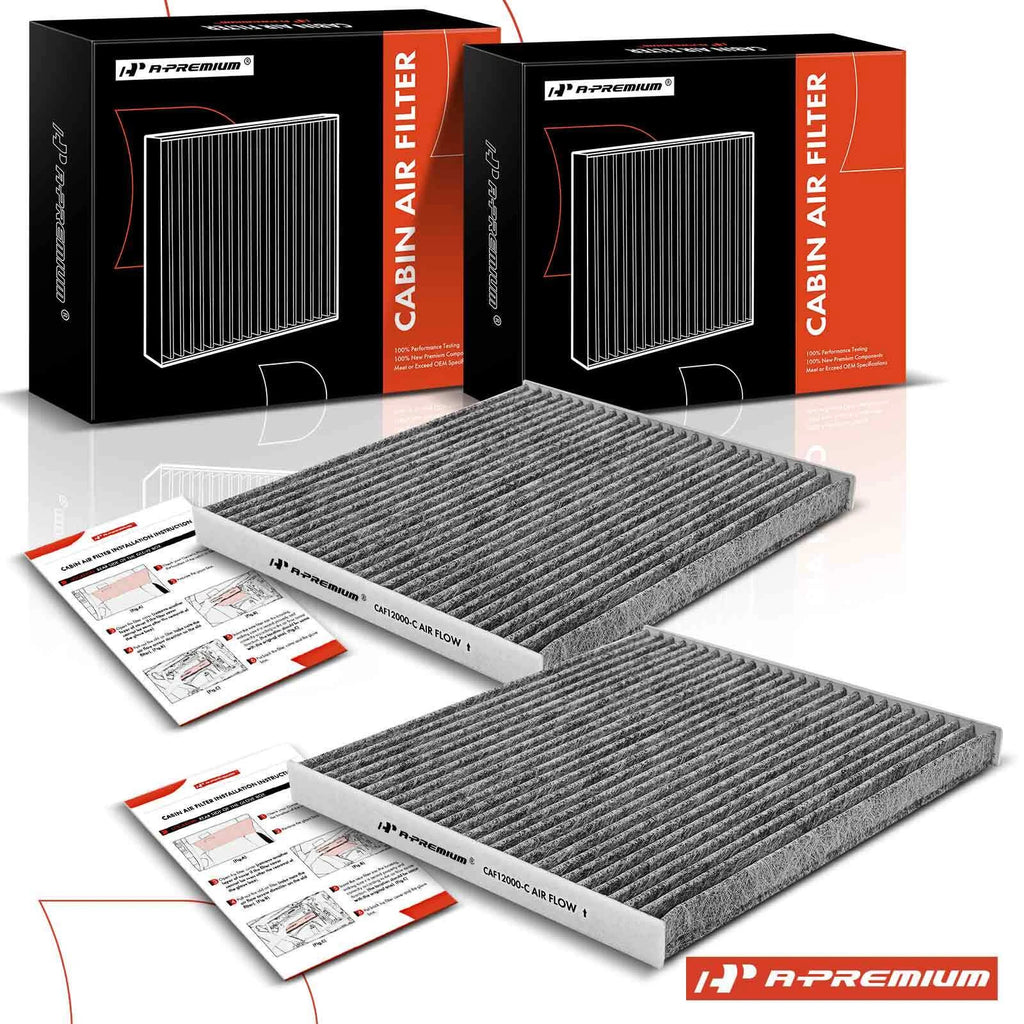 2X Activated Carbon Cabin Air Filter for Chrysler 200 Jeep Cherokee (2011–2017)