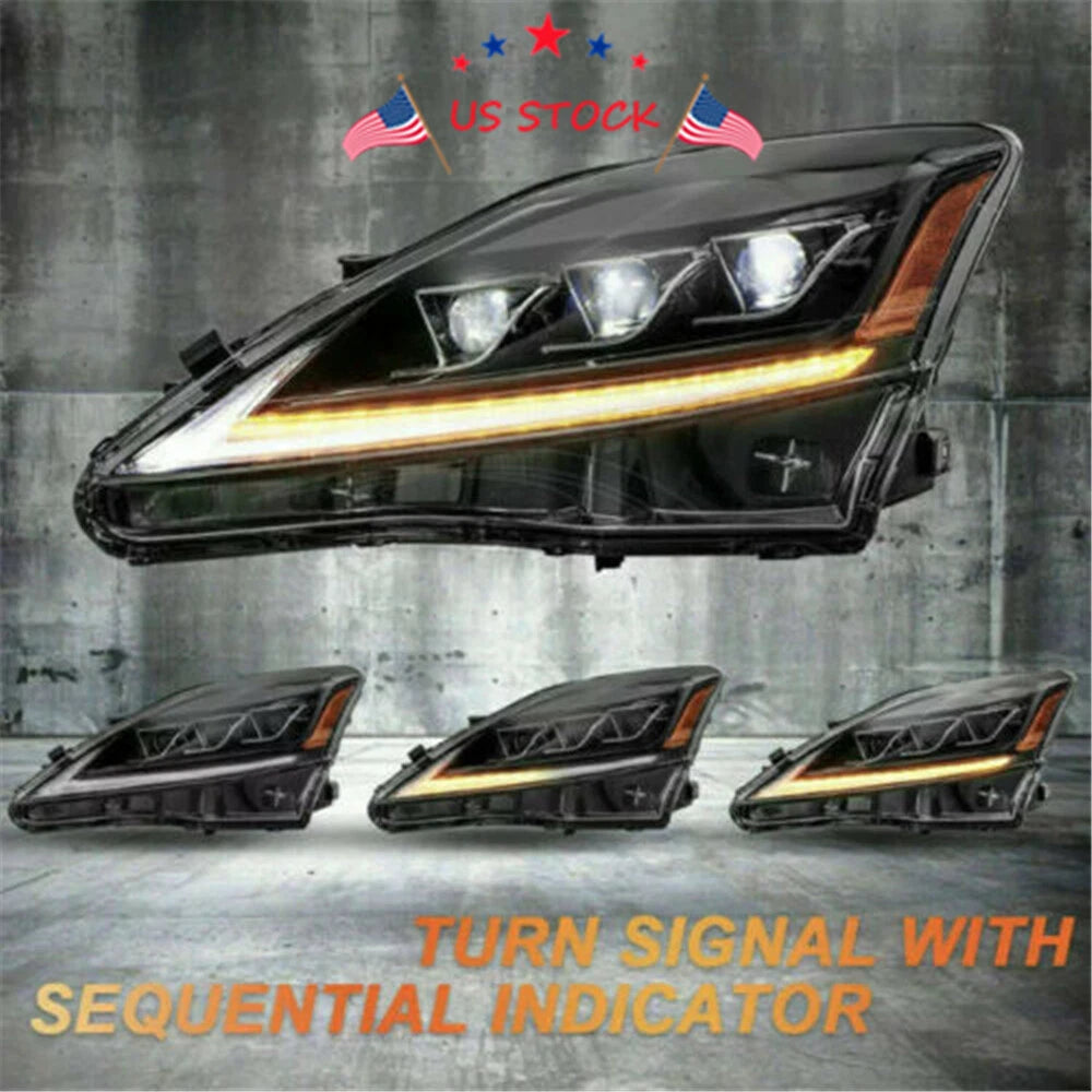 Pair LED Projector Headlights for Lexus IS 350 IS 250 (2006-2012)