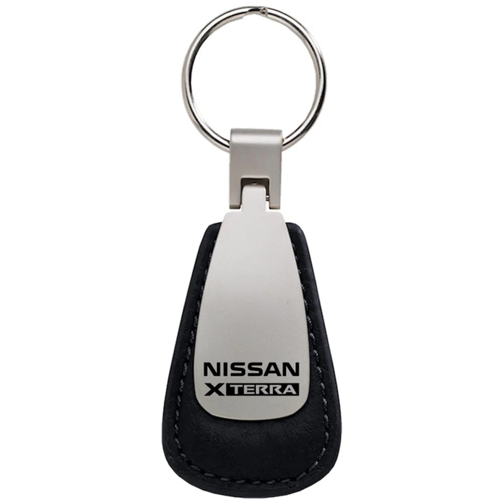 Black Leather Teardrop Keychain - Officially Licensed for Nissan Xterra