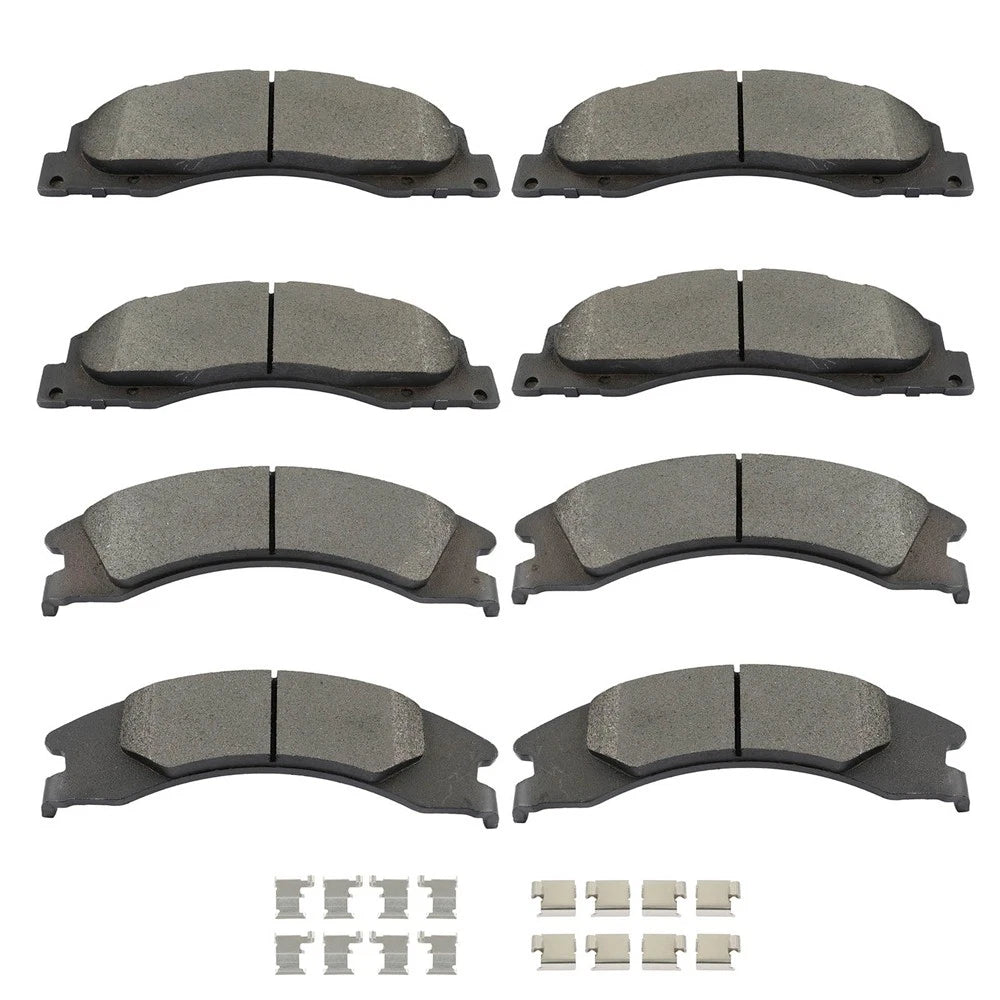 Set of 8 Brake Pads for Ford E150 E250 E350 Super Duty (2008–2019)