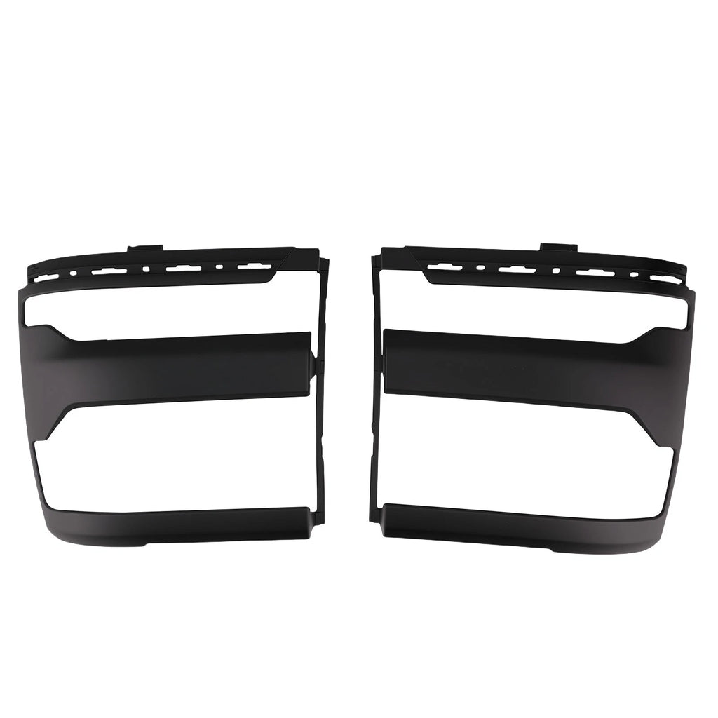 Front Headlamp Cover Black for Chevy Silverado 1500 (2018) Pair