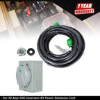 30 Amp RV Power Extension Cord for Generator (50ft)