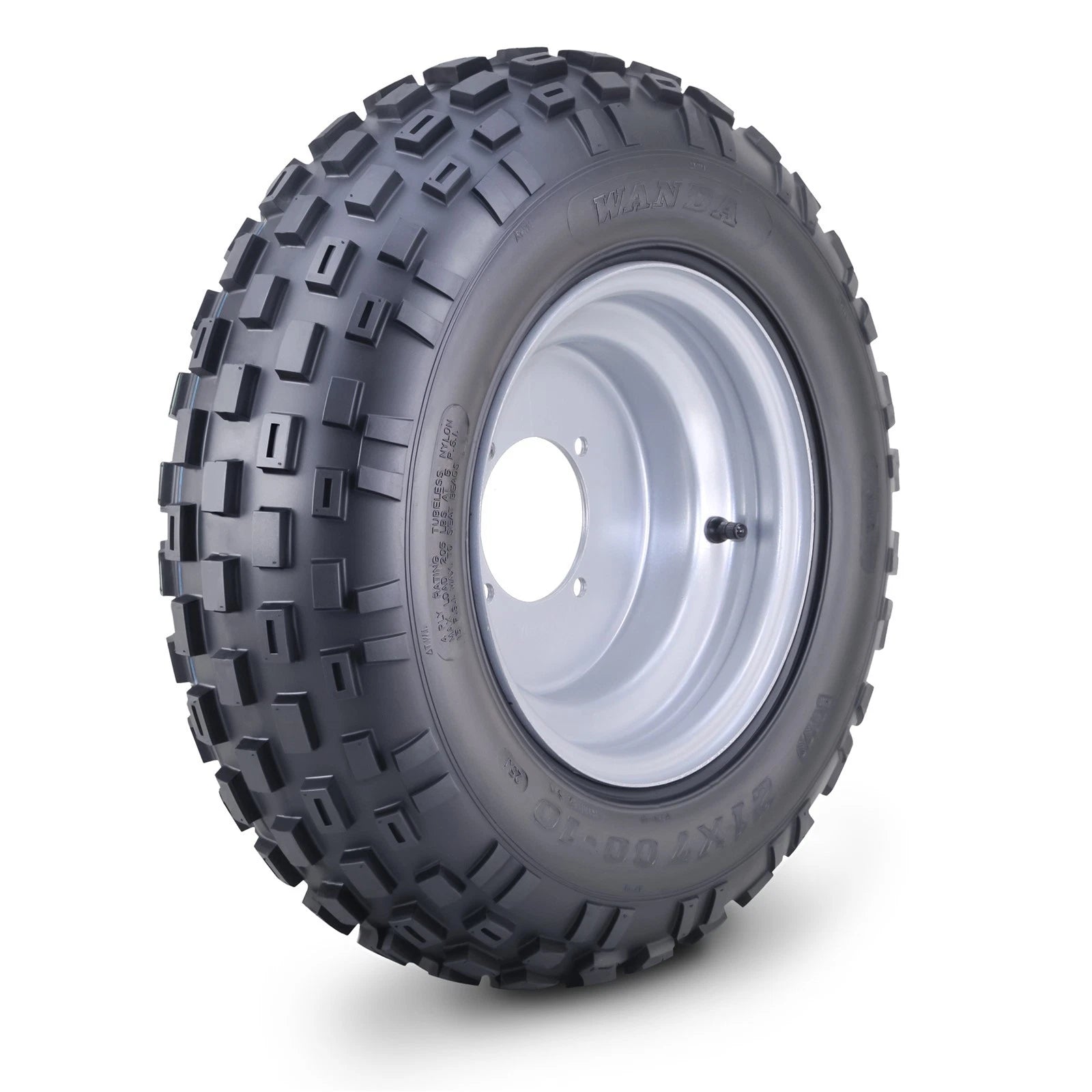 WANDA 21x7x10 ATV Tire Wheel for ATV (10015) 4/110mm PCD 2+3 Offset Silver
