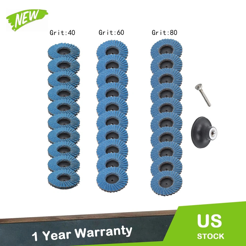 Set of 30 Sanding Discs for Mixed Applications (2 Inch, 40/60/80 Grit)