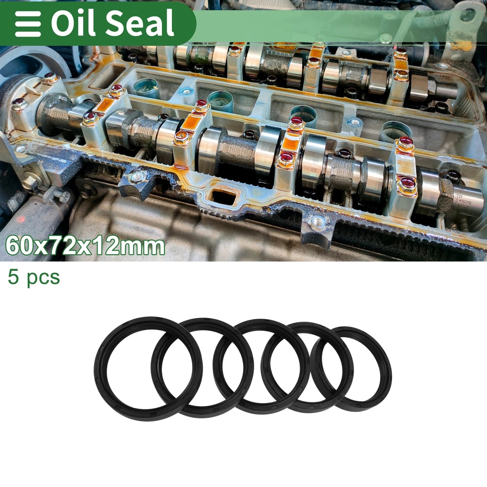 Oil Seal for [Make Model] (60x72x12mm) NBR Rubber High Pressure