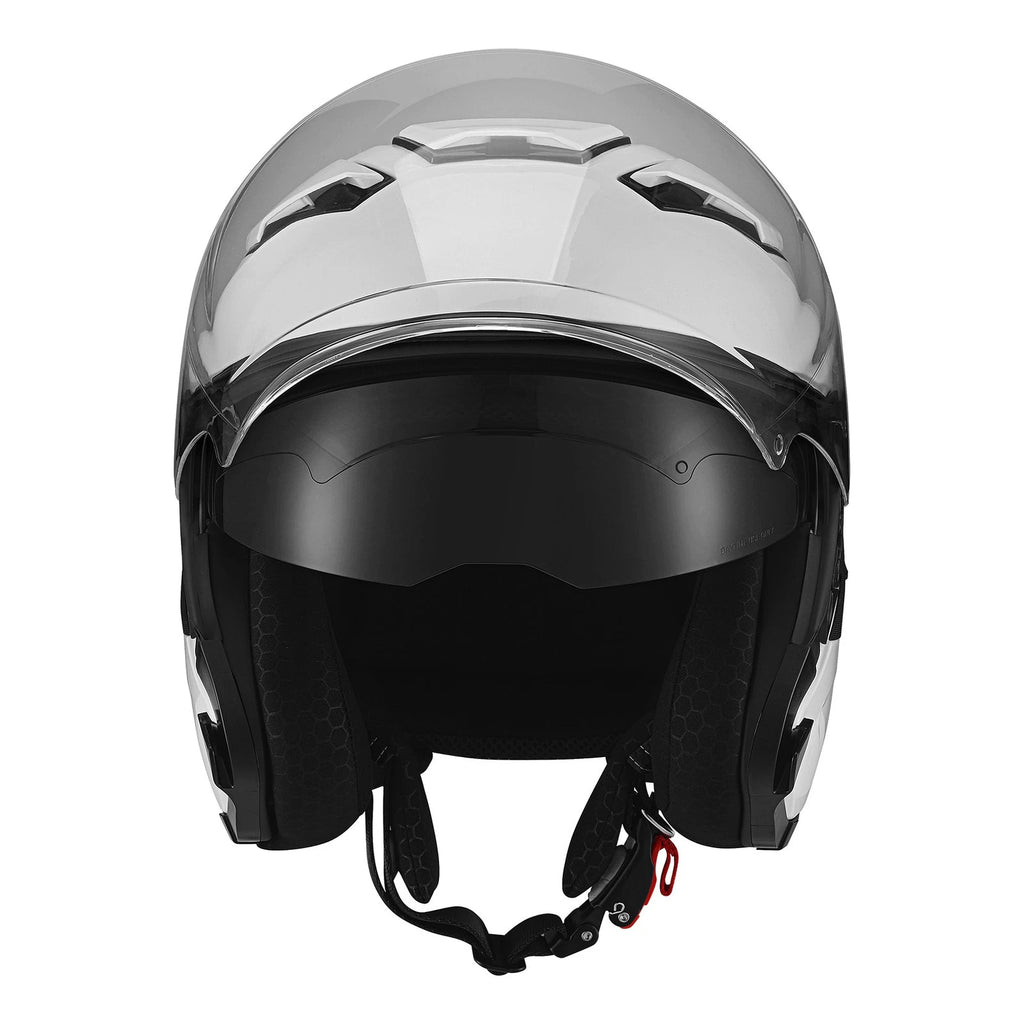 DOT 3/4 Open Face Helmet for Scooter Motorcycle (Dual Visor, Extra Tinted Shield)