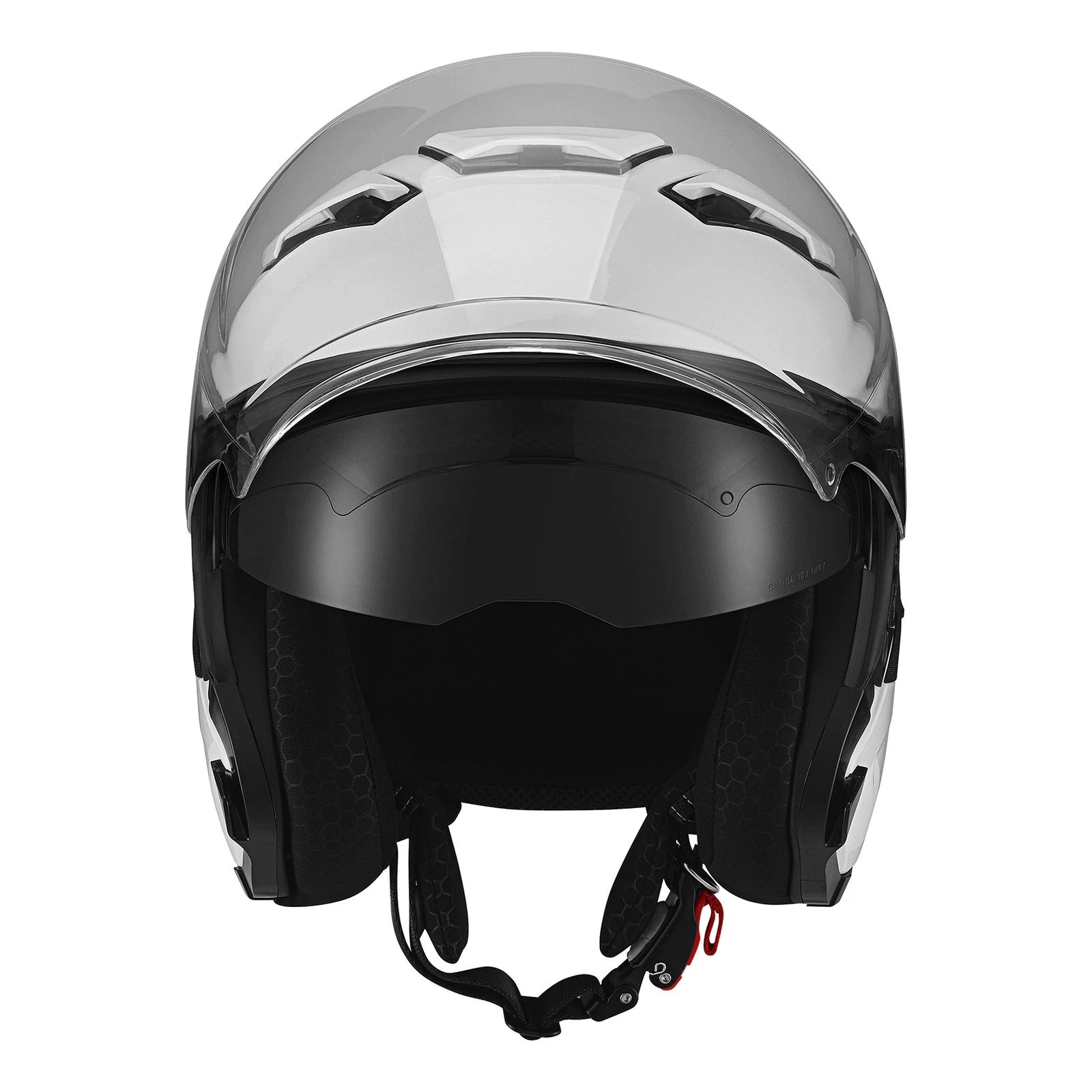 DOT 3/4 Open Face Helmet for Scooter Motorcycle (Dual Visor, Extra Tinted Shield)