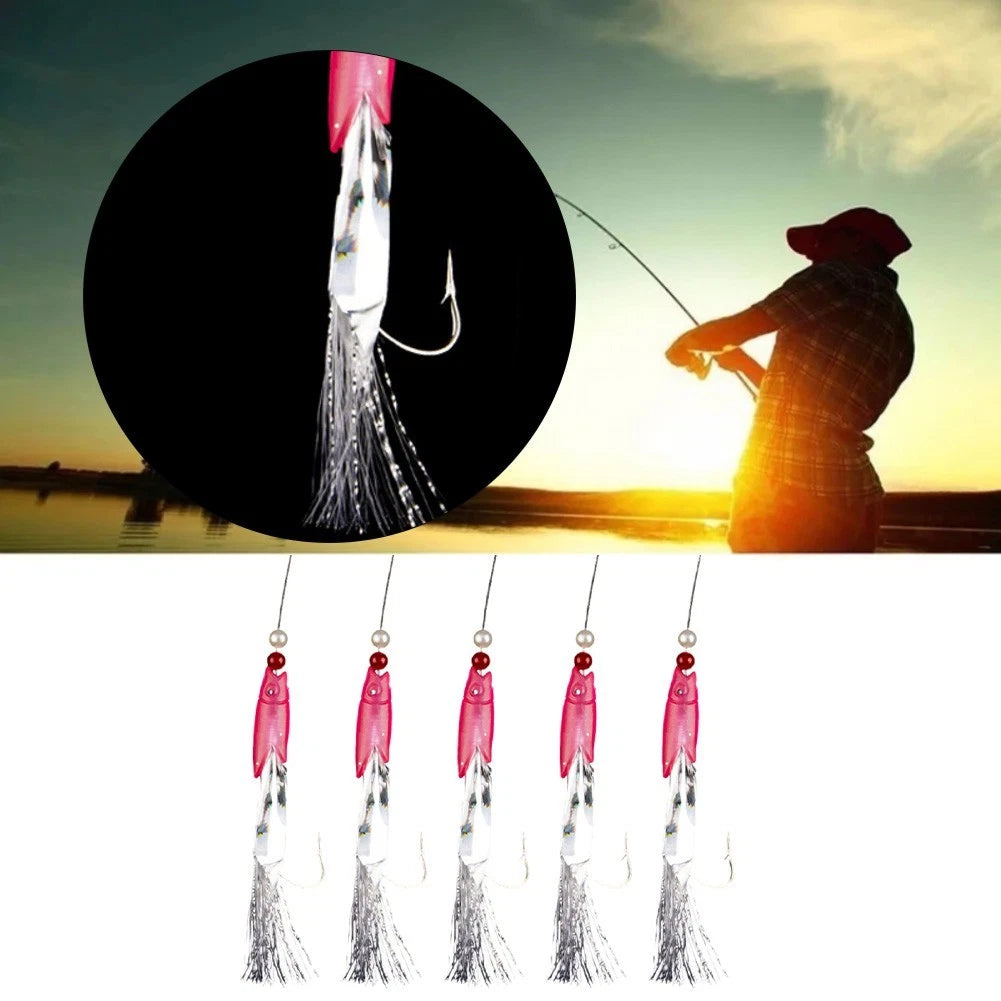 5pcs Deep Sea Fishing Hooks Lure Rigs for Herring Mackerel