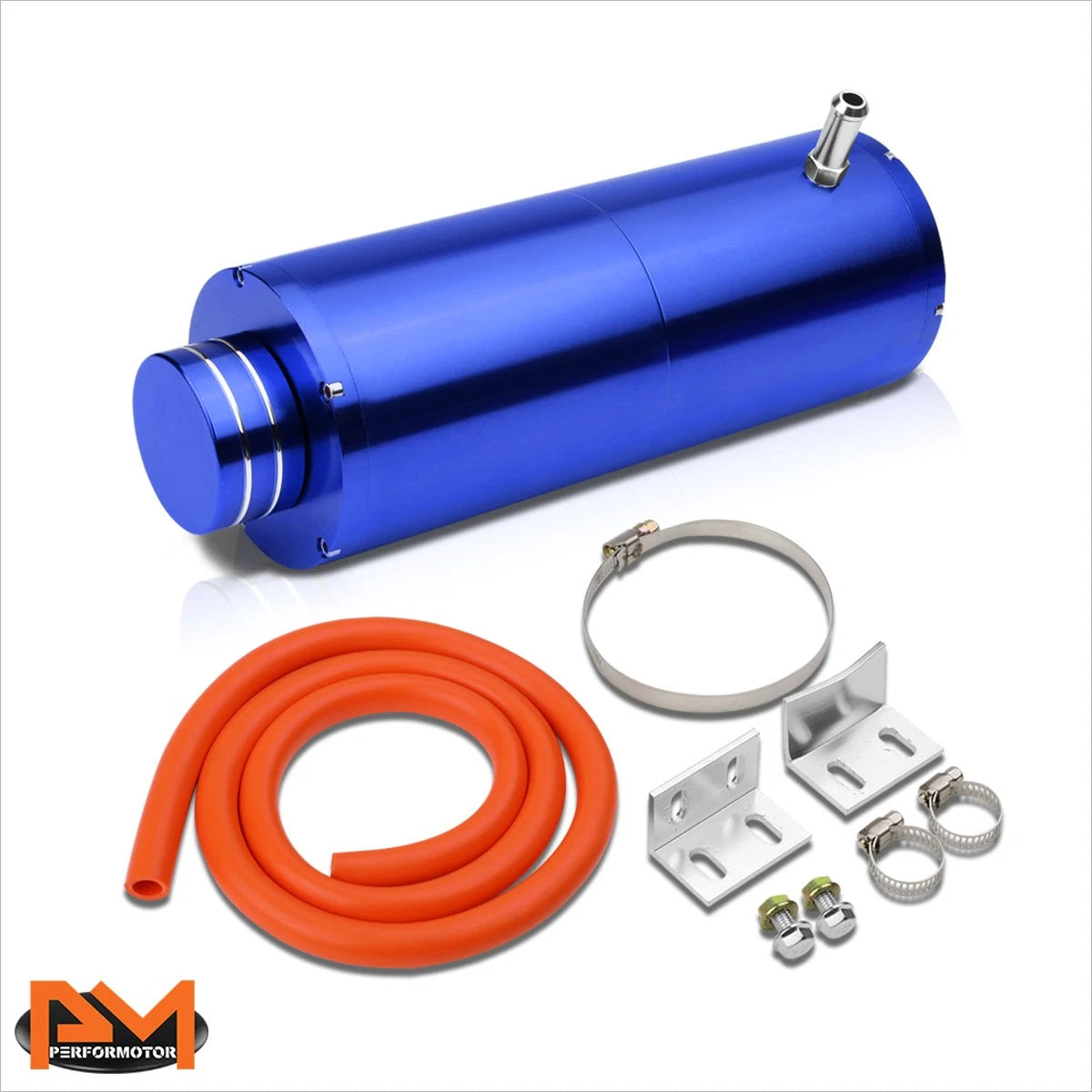 Coolant Recovery Overflow Tank for Universal Applications (8.5"x3", Blue)