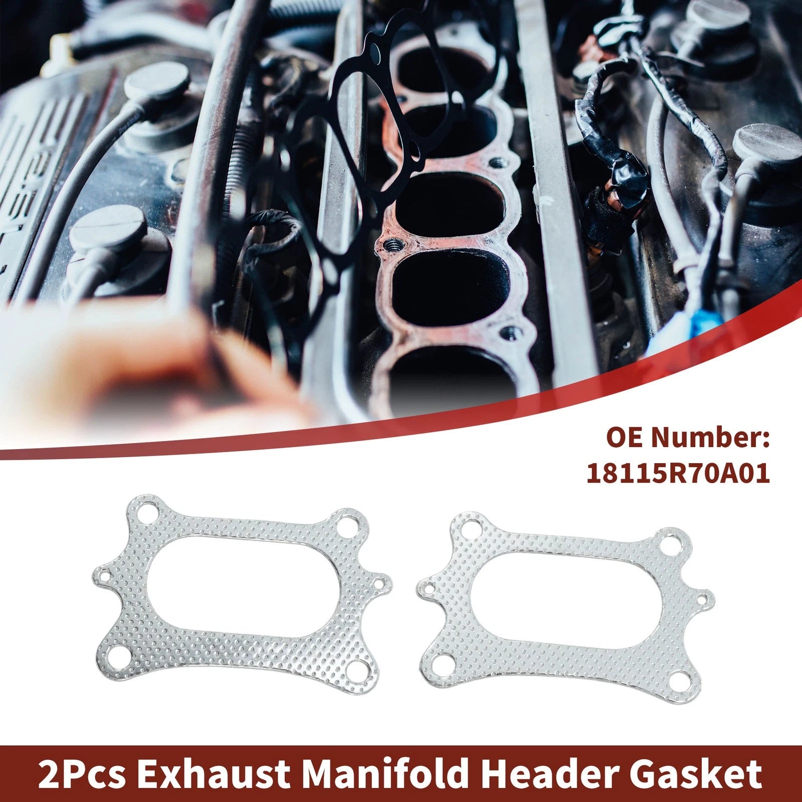 2 Pcs Exhaust Manifold Header Gasket for Honda Odyssey (2008–2020) No. 18115R70A01