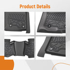 Set of 4 Floor Mats & Cargo Liners for Toyota 4Runner (2013–2024) Black TPE Waterproof