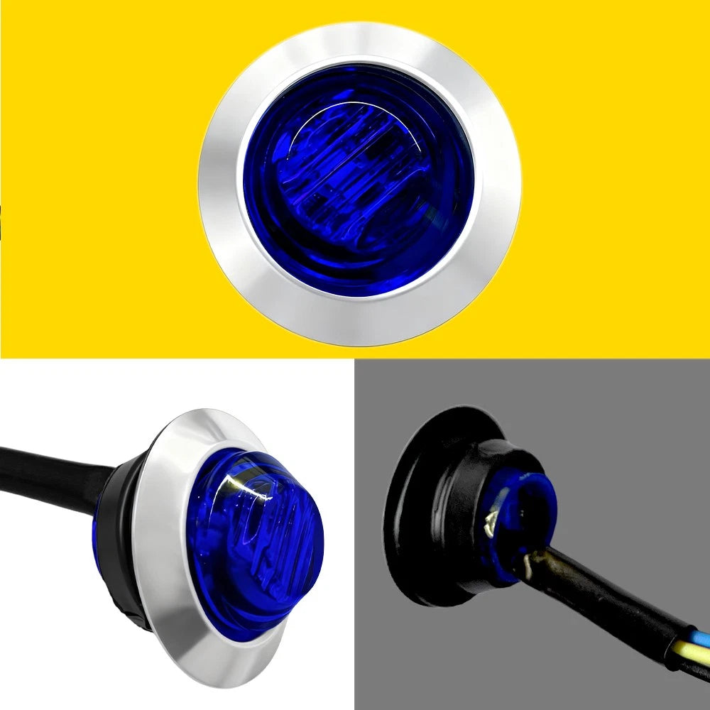 20X Blue LED Warning Lights for Truck Trailer (3/4" Inch)