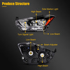 Left Driver Black Headlight Assembly for Nissan Kicks (2017–2020)