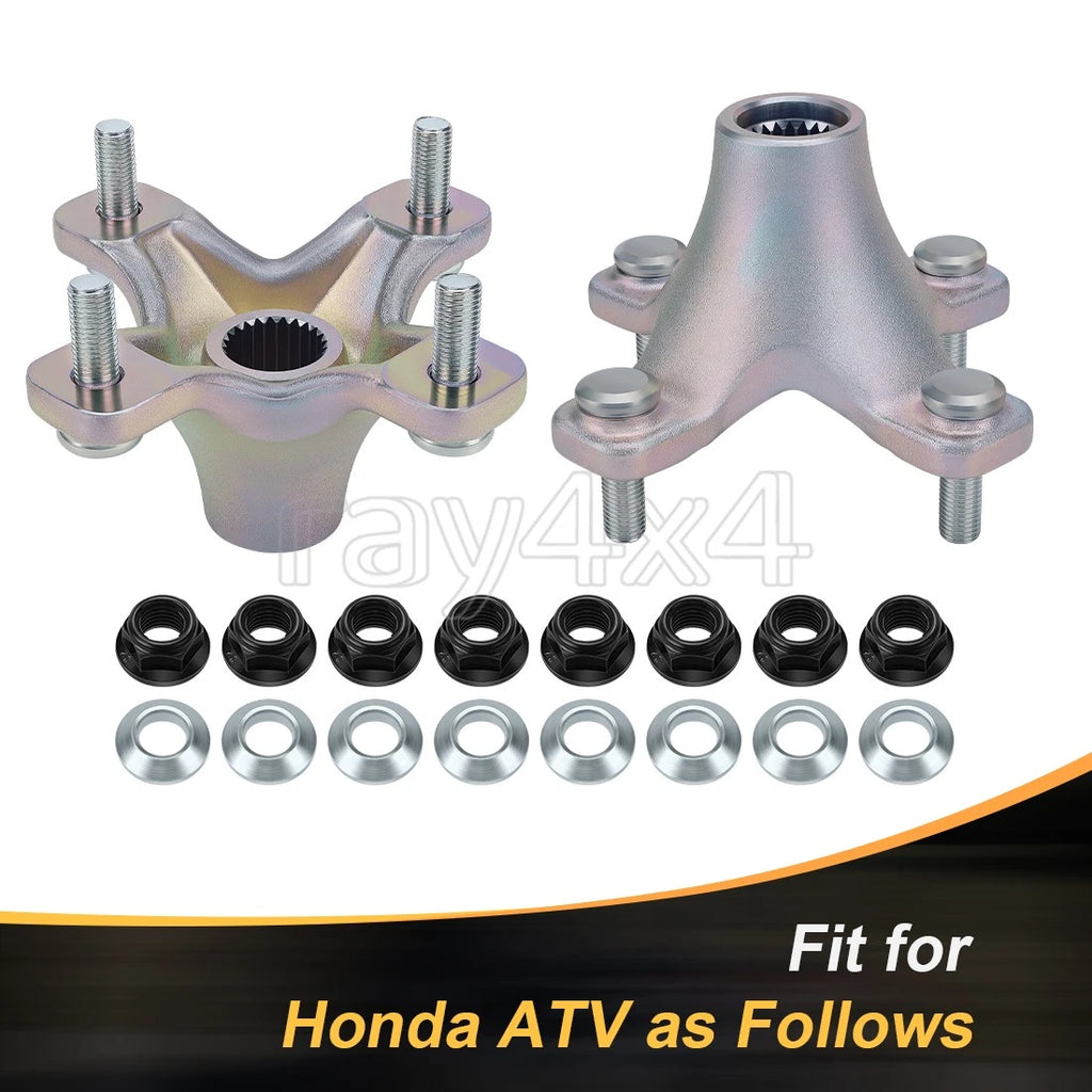 2 Rear Wheel Hubs w/Flange Lug Nuts for Honda FourTrax 250 TRX250X (1987–1992)