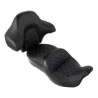 Driver Passenger Seat Backrest for Harley Street Tri Glide (2014–2023) Black Blue