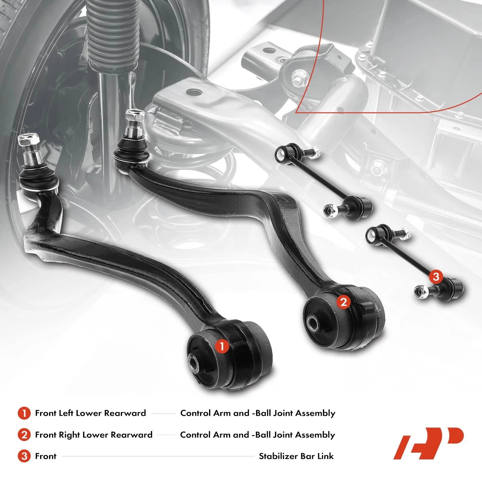 Set of 4 Control Arm and Ball Joint Assembly for Ford Fusion (2011–2012)