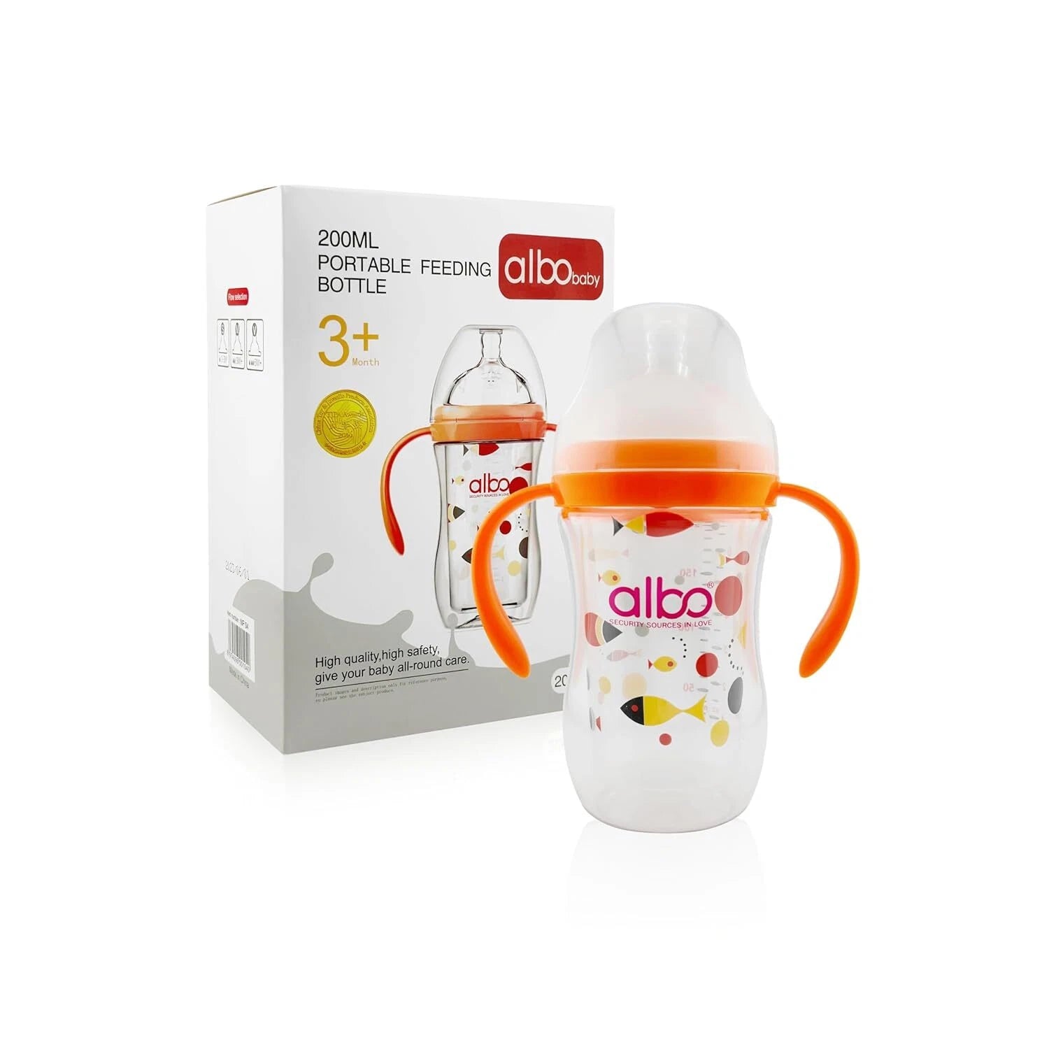 Silicone Nipple Feeding Bottle 7oz/200ML for Baby