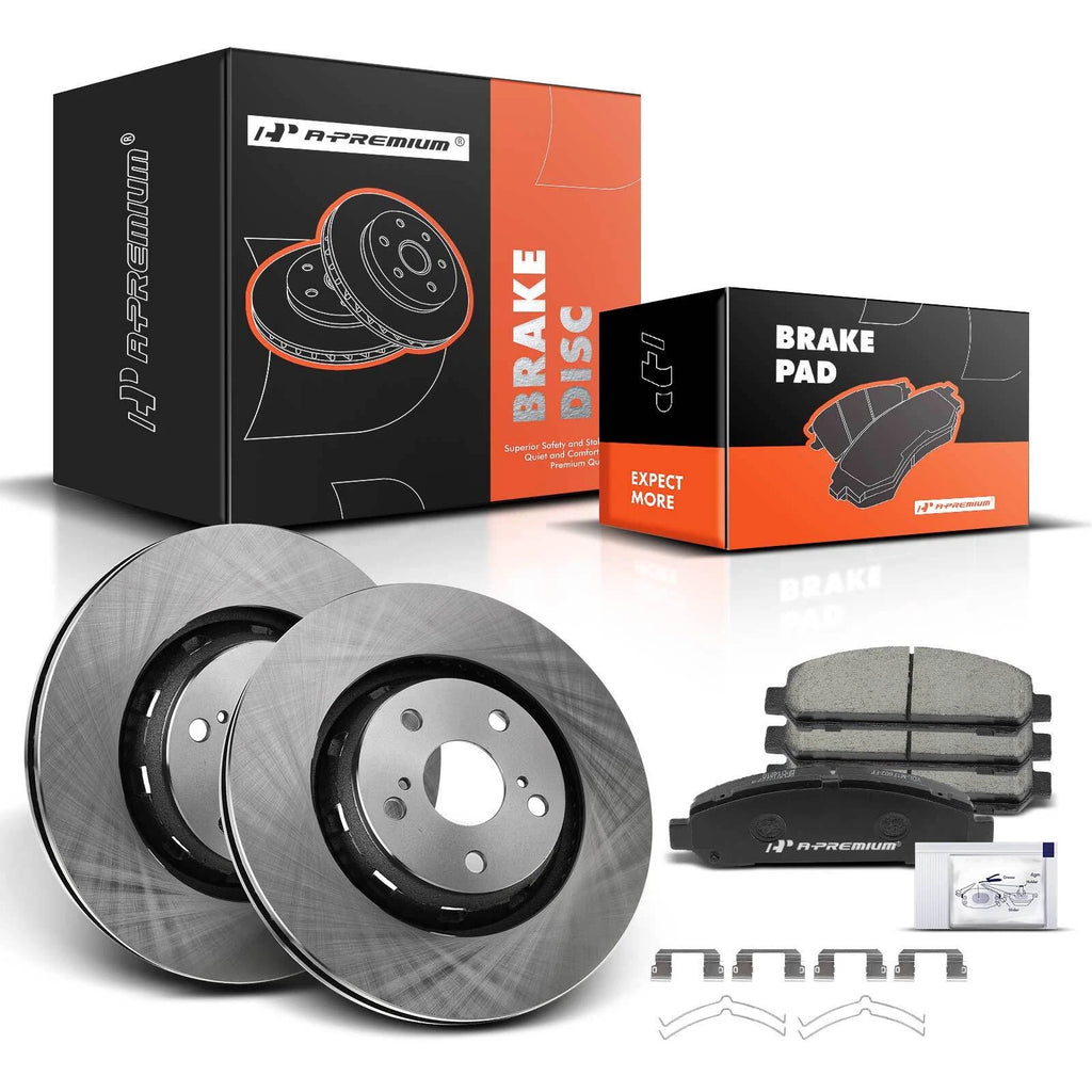 Front Disc Brake Rotor and Ceramic Pads for Toyota Venza (2009-2016)