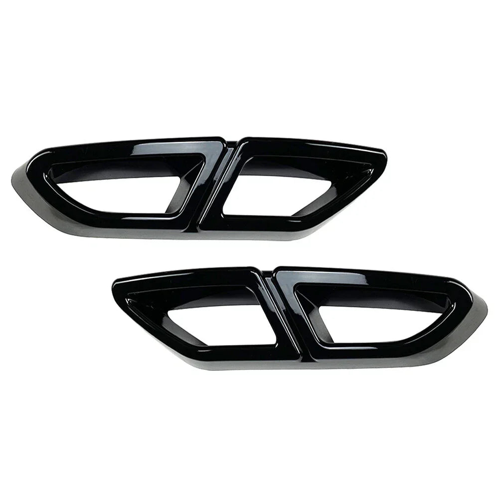 Black Rear Exhaust Muffler Tail Pipe Cover Trim for VW Passat Variant (2016-19)