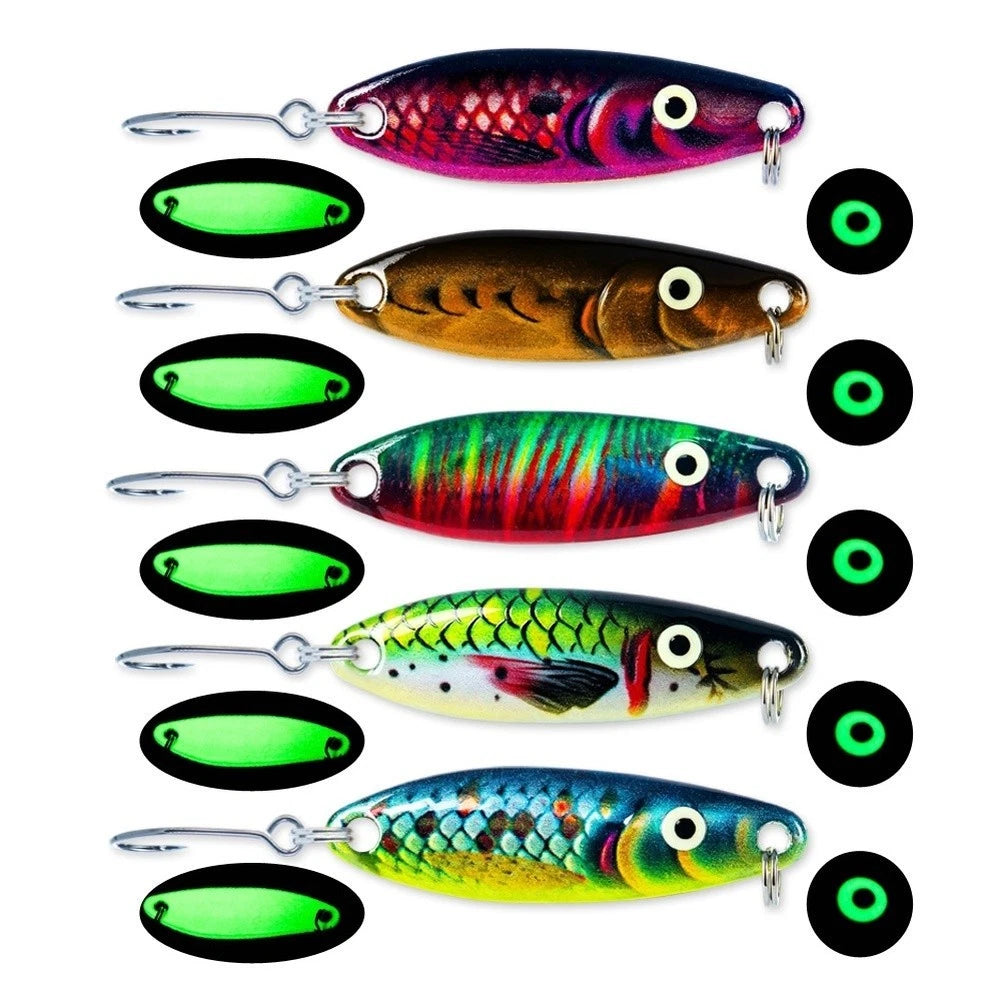 5X Artificial S Shape Fishing Lure Luminous Curved Metal Bait 14.2x6.8cm
