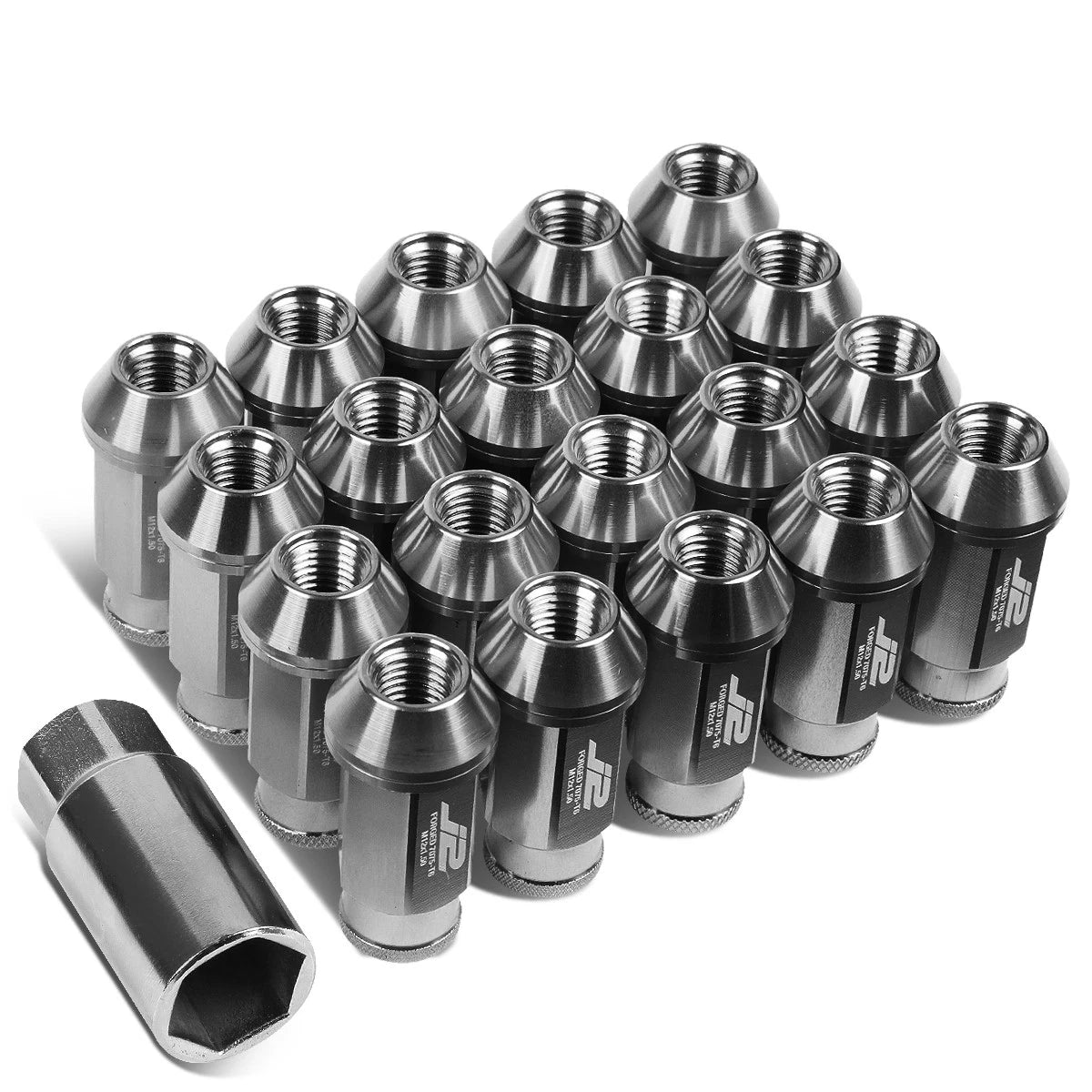 Set of 20 J2 7075 Forged Aluminum M12x1.5 Open-End Lug Nuts for Universal