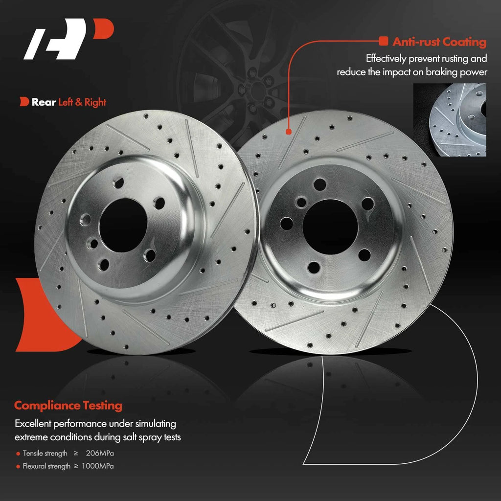 Drilled Rotors & Ceramic Brake Pads for BMW 5 Series F10 (2011–2017)