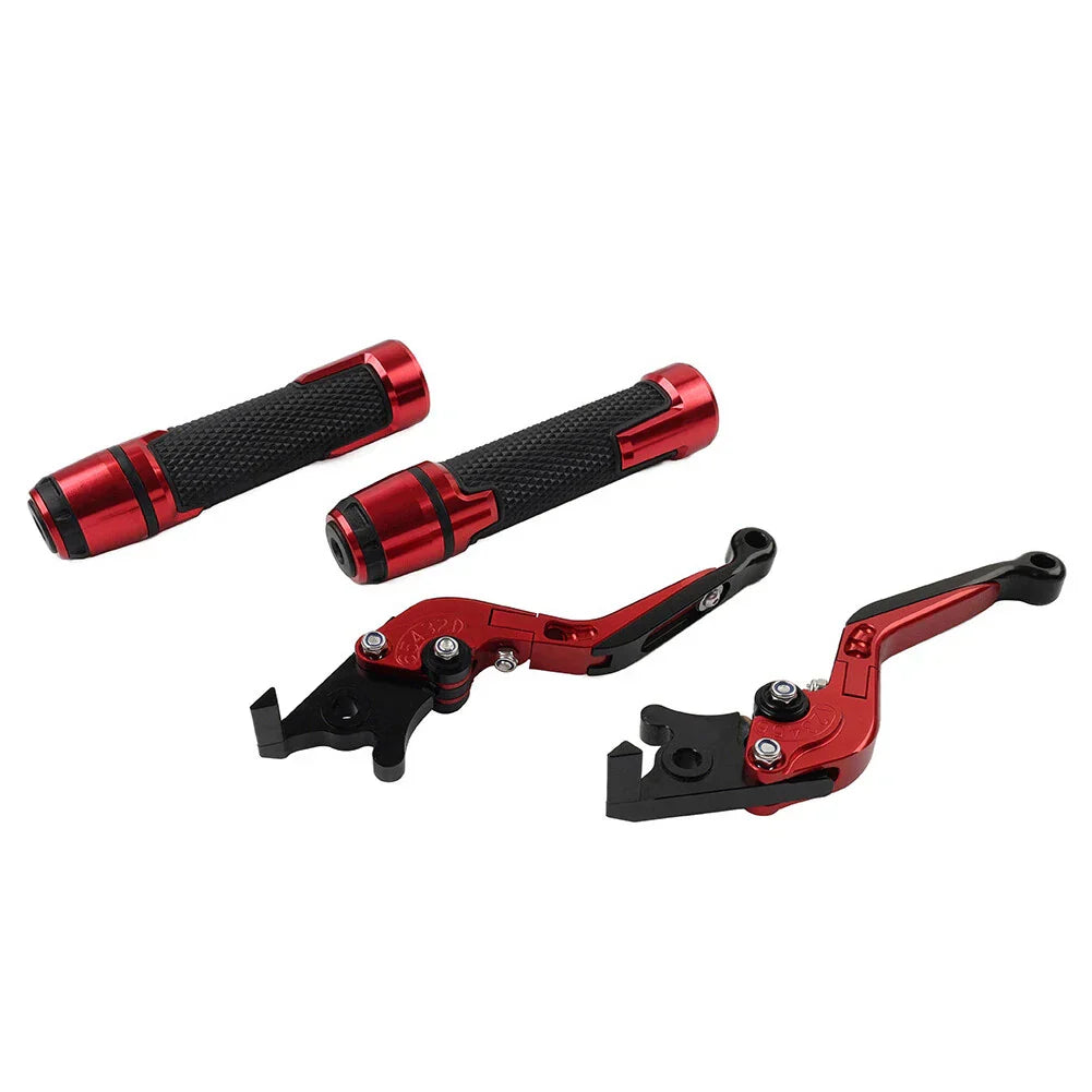 Red Extendable Brake Clutch Levers & Handlebar Grips for Honda CBR600RR (2003-2016)