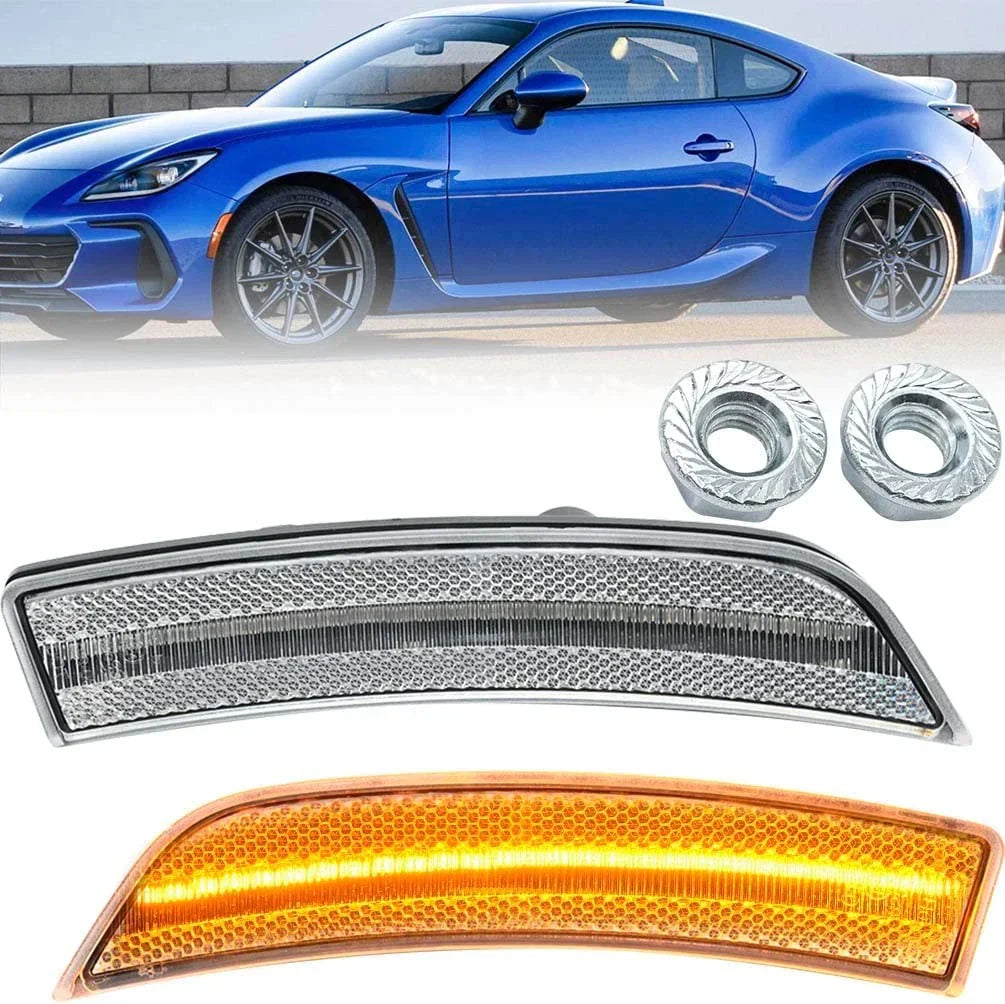 2PC Clear Lens LED Side Marker Light for Toyota GR86 Subaru BRZ (2022–2024)