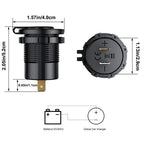 Dual USB 36W QC 3.0 Fast Charger Socket for Cars (Waterproof)