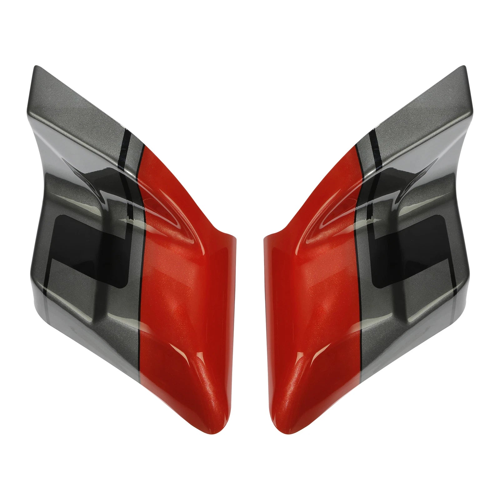 Stretched Side Cover Panel for Harley Touring (2014–2023) Pearl Red, Dark Alloy