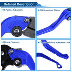 Adjustable Short Brake Clutch Levers for Honda CBR600RR (2003–2006) Blue 1 Pair