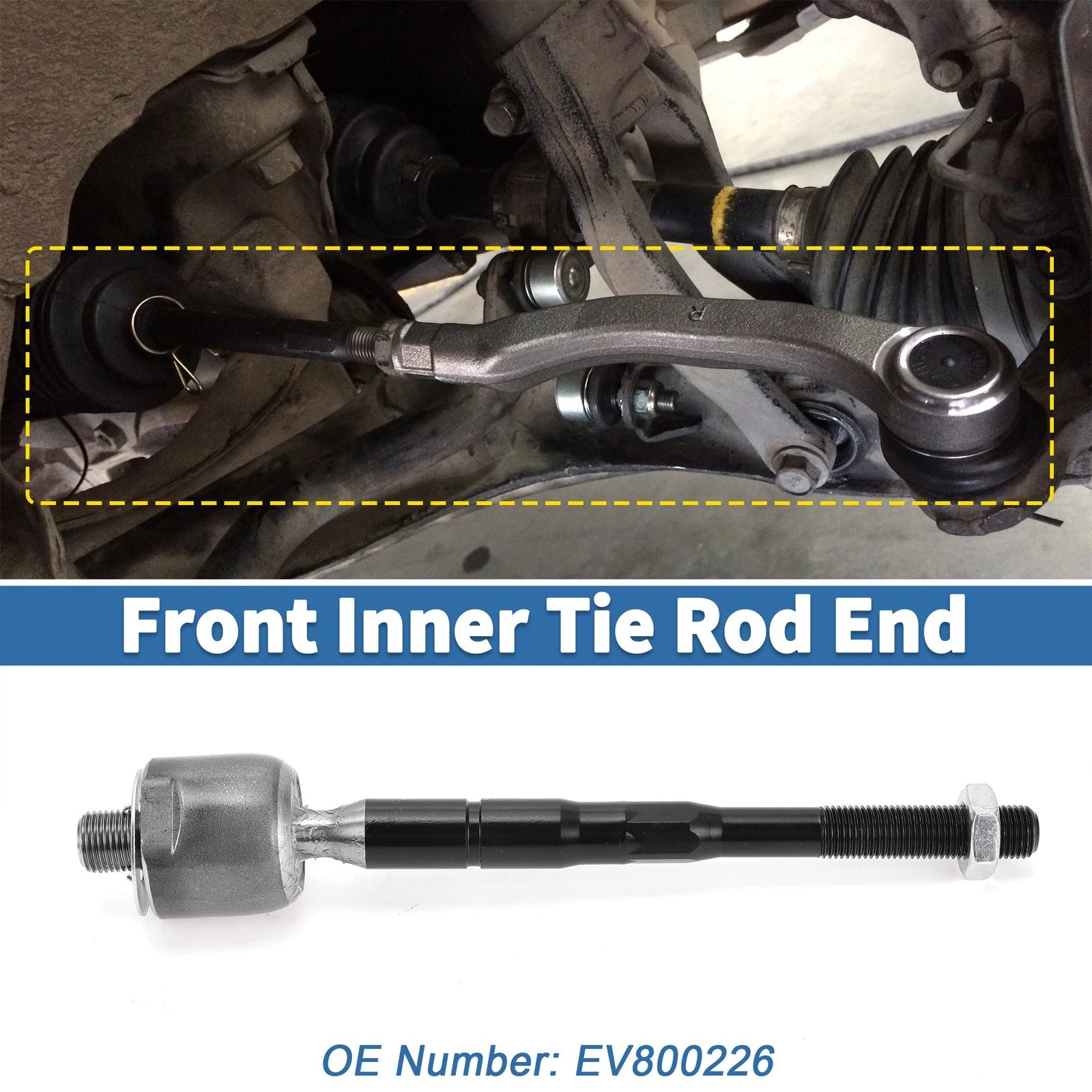 2 Pcs Front Inner Tie Rod End Links for Honda Odyssey (2005–2010) EV800226 656320660570