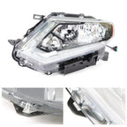 Halogen Headlamp Left Side Chrome for Nissan Rogue (2014-2016)