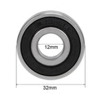 Set of 2 6201-2RS Ball Bearings for Universal Applications (12x32x10mm)