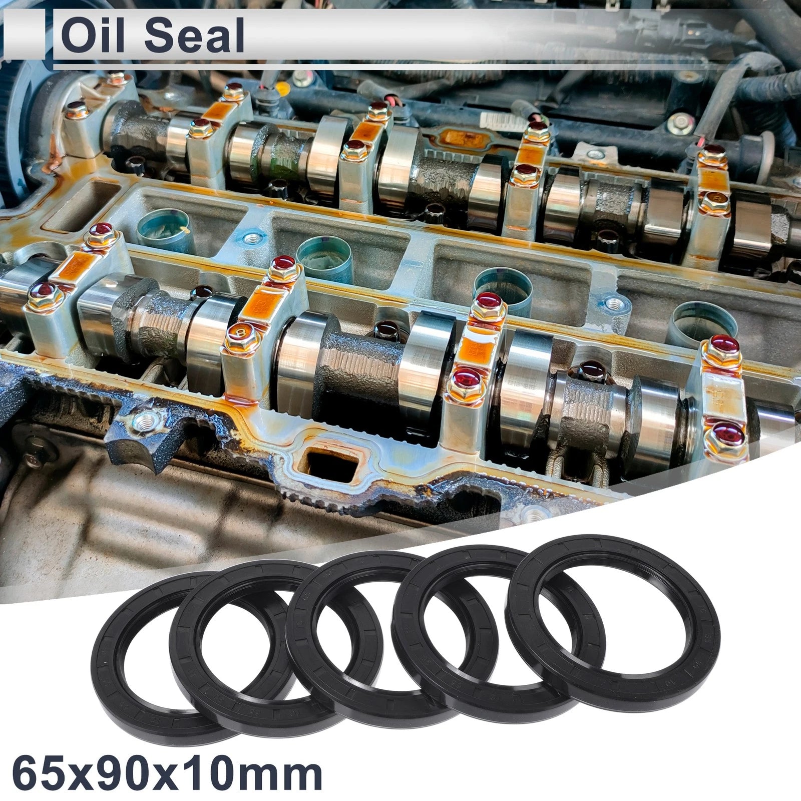 Set of 5 Oil Seal Rotary Shaft Seal NBR Rubber 65x90x10mm