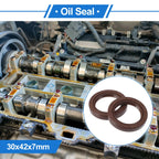 2X Oil Seal Rotary Shaft Seal FKM Rubber 30x42x7mm for Universal 