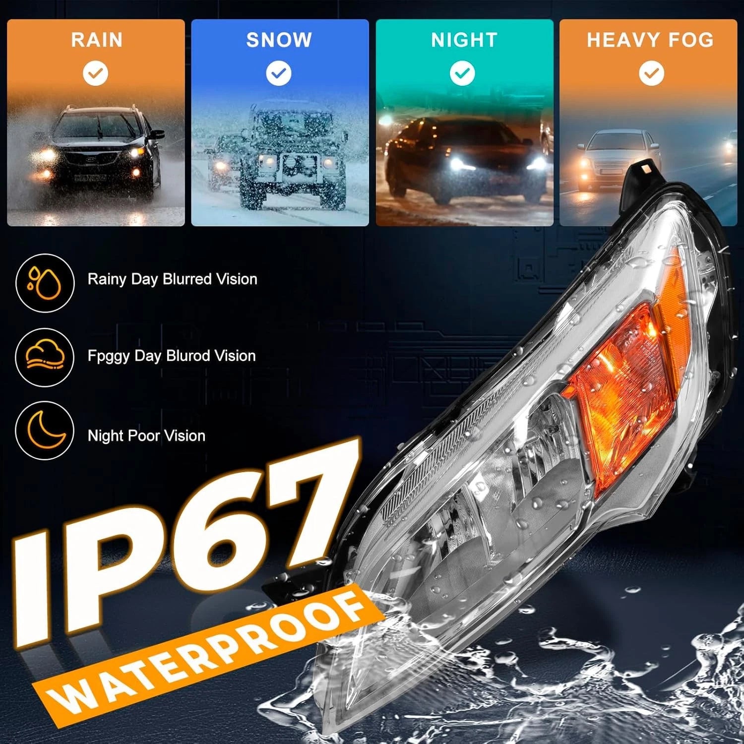 Halogen Headlight Left Driver Side for Dodge Ram Promaster 1500 2500 (2023–2026)