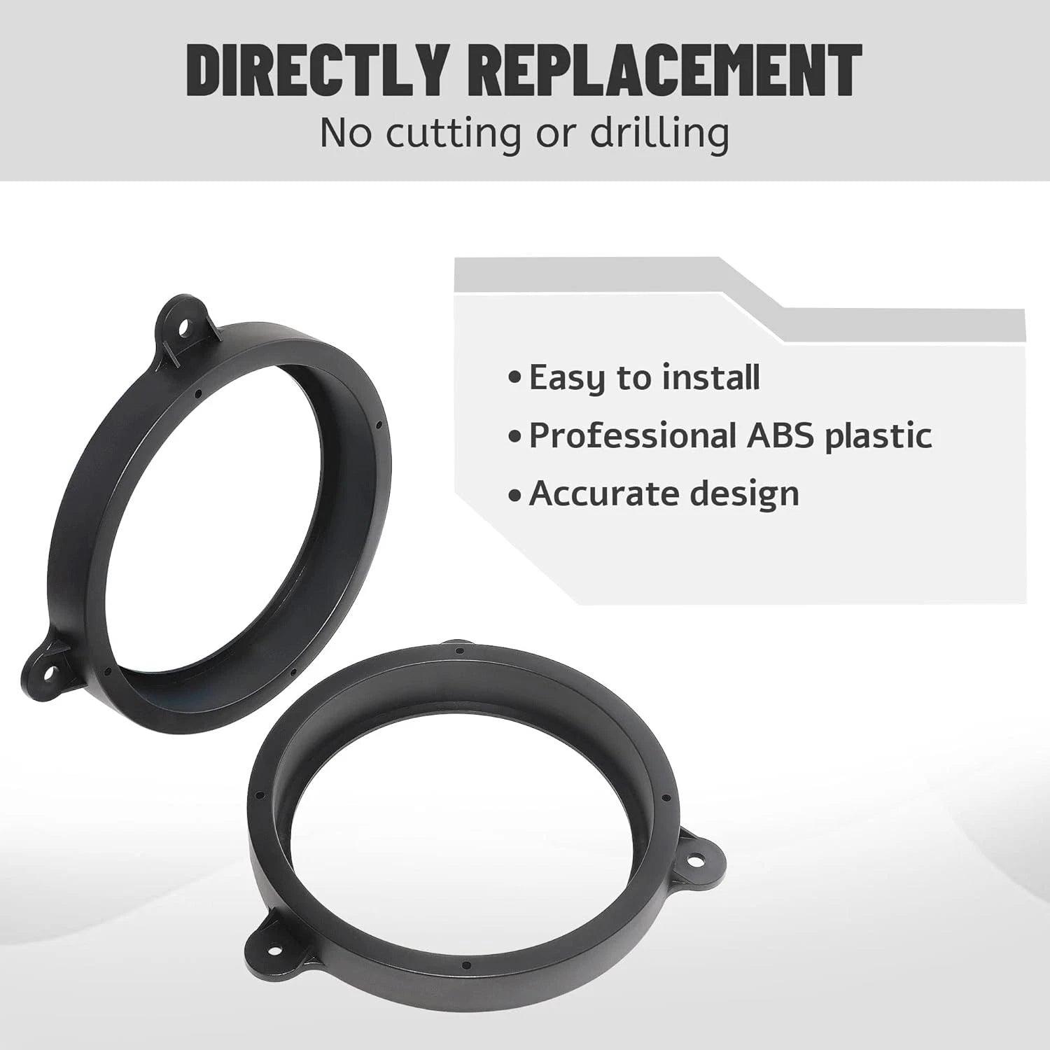 2X 6.5" Rear Door Speaker Adapter Spacer Ring for Subaru Outback (2009–2018)
