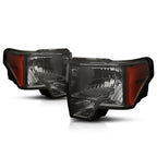 Smoked Housing Headlight & Amber Side Corner Lamps for Ford F150 (2009–2014)